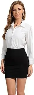 [ODCOCD] Women‘s Elastic Waist Knee Length Pencil Skirt for Work