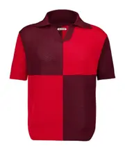 Plaid Polo shirt S Red, chestnut
