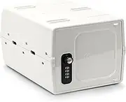 Urban August Dual Combination & Keyed Lockbox - Lockable Box for Everyday Use - Multi-Purpose lock for Home & Office Safety - Made of Industrial-Grade Plastic - One Size (Cream)