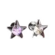 1 Pair Attractive LED Earrings Light Up Star Glowing Charm Ear Stud Women Christmas Gift BLUE COLOR
