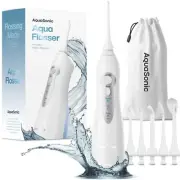 WATER FLOSSER for Teeth Cordless Dental Oral Irrigator Portable Travel AQUASONIC