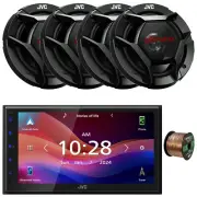 JVC KW-M695BW Single-DIN Bluetooth Radio, 4x 6.5" 300W Max 2-Way Speakers W/Wire