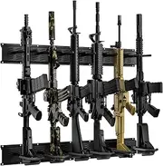 Nonkky Gun Rack, Adjustable Gun Racks for Wall, Heavy Duty Steel Indoor Gun Racks Holds up to 150 Lbs, Rifle Rack Display Stand with Soft Padding