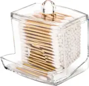 Tbestmax 10Oz Qtip Holder Dispenser Big Clear Bathroom Organizer Accessories Dec