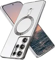 [XLHLKP] Magnetic Case for Samsung Galaxy S21 Ultra, Samsung S21 Ultra Case 5G,with Full Lens Design Back Slim Case for Samsung S21 Ultra in 6.8 inch (Silivery)