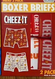Odd Sox Men's Novelty Underwear Boxer Briefs, 2 Pack, Cheez-It, 3XL