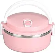 Stackable Lunch Box, 304 Stainless Steel Thermal Lunch Box Stackable Hot Food Insulated Box Round Lunchbox Sealed Food Containers for Travel Picnic (Monolayer 304 Thickened (Nordic Powder))