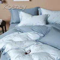 在飛比找ETMall東森購物網優惠-KOSNEY 夕蘭藍 加大60支天絲床包枕套組
