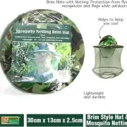 2x MOSQUITO HEAD NET Mask Mesh Hat Mozzie Netting Camping Hat