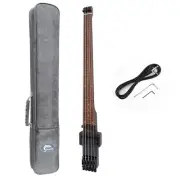 Travel Bass Guitar Electric Headless Bass 5 Strings Fretless with Gigbag