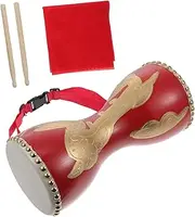 ifundom 1set Portable Cowhide Waist Drum Percussion Instrument for Celebrations and Dances and Wear-resistant for Adults