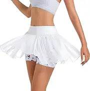 [Ibeauti] Womens Tennis Skirts Pleated High Waisted Golf Skirt Athletic Skorts Mini Mesh Pickleball Skirt with Shorts Pockets