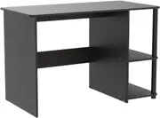 Espresso Home Office Desk with Shelves - Compact Design