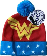 Hat Tuque Wonder Woman With Cuff Pom Wonderful Beanies DC Comics **Brand New**