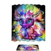 Cute Fantasy Creature Rainbow Lil Dragon Shower Curtain
