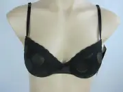 Bendon Ladies Stretch Spot Chiffon Underwire Bra size 14DD 16DD Colour Black