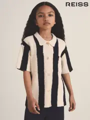 Reiss Black Clive 4-9 yrs Reiss | Les 100 Ciels Stripe Knit Shirt (F18193) | $90