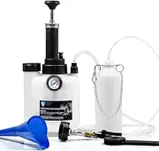 SMOTIVEPRO Brake Bleeding Kit, 3L Manual Brake Bleeder with 1L Brake Bleeding Bottle and E20 45mm Master Cylinder Adapter for Most European Models and Car Clutch ABS Systems