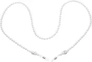 [FOMIYES] Pearl Glasses Chain Necklace Belt Beads Beaded Eyewear Strap Chains Women's Eyeglass Accessory Beaded Eyeglass Accessory Girl Anti-slip Women's Eyewear Chain Lanyard White Plastic