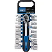 Draper Metric Socket And Ratchet Set 1/2"D 19pc 8 To 32mm & Extension Bar 16375