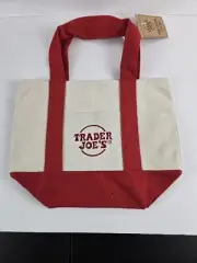 Trader Joe’s Mini Canvas Tote Bag Red New with Tags