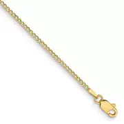 14k Gold 1.85mm Semi-Solid Curb Chain Anklet 10"