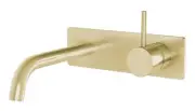 Phoenix Tapware Vivid Slimline Up Wall Basin / Bath Mixer Set (Brushed Gold)