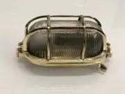 Antique Nautical Brass Bulkhead Wall Light – Vintage Marine Passageway Ship Lamp