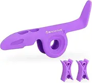 ROWELL Violin Bow Holder for Practice– Silicone Hand Position Corrector Non-Slip Teaching Tool for Beginners Students Improve Bow Grip & Posture Violin Teaching Aid With 2 Bow Stopper Purple