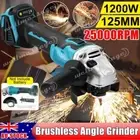 1200W Cordless Brushless Angle Grinder 125mm Replace For Makita 18V Battery New