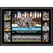 CRONULLA SHARKS 2016 NRL PREMIERS FRAMED TRIBUTE FRAME GALLEN GRAHAM LEWIS BARBA