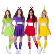 Women Teletubbies Costumes Tinky Winky Dipsy Laa-Laa Po Cosplay Party Fancy Dress Suit Green 10-12 years
