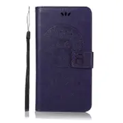 Wind Chime Owl Embossing Pattern Horizontal Flip Leather Case with Holder & Card Slots & Wallet For Huawei Mate 20(Purple)