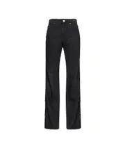 Pinko Wanda Wide Leg Side-Zip Jeans 25,26,27,28,29,30,31 Black