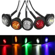 12V/24V Mini Round LED Bullet Button Side Marker Lights Metal 287842 RED