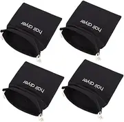 TOVINANNA 4pcs Hair Dryer Carrier Bags Drawstring Storage for Travel Home Use Embroidered Canvas Dust Pouches for Organizing Hair Tools and Accessories