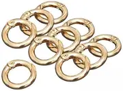 [Vaveren] 6x 10Pcs Round Spring Snap Hooks Keyring Clasp Carabiner Circle for Bag Key Keychain, Aureate 20mm