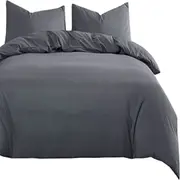Grey Microfiber Doona Cover Bedding Set