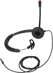 Telephone Headset Monaural Noise Cancelling Customer Service Headphones with Mic for Call Center Telemarketing Business Headset Type C Plug Black H390TYPEC