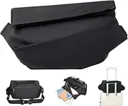 [ESOMAVRIX] Crossbody Bag for Men Trendy Black Sling Bag Waterproof 12x5.5x8 Messenger Bag with Zipper & Invisible Magnetic Snap Adjustable Man Bag with Tote & Mesh Pocket for Outdoor, Crossbody Bag/4427