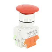 660VAC 10A DPST 4-Terminal Momentary Red Mushroom Head Push Button Switch