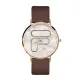 【FILA 斐樂】大理石LOGO造型手錶-質感棕/38-192-004