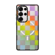 Galaxy S25 Ultra Impact Magnetic Case Check Mate - Rainbow Gradient