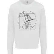 Old Rocker Vitruvian Guitarist Funny Guitar Kids Sweatshirt Boys Girls Jumper