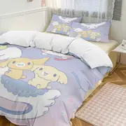 v929 Cinnamoroll 3-Piece Twin Bed Set - Includes 1 Single Comforter And 2 Pillowcases Bedding - Fade Resistant Microfiber - Cinnamoroll io929