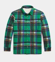 Polo Ralph Lauren Plaid Fleece Shacket Jacket Sz L youth 14-16 NWT$125