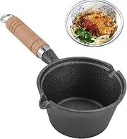 Small Iron Skillet - Compact Egg Fry Pan, Iron Pan | Shallow Depth Skillet with Wood Grip, Non-Stick, Non-Stick Flat Bottom Egg Dumpling Pan, Special Cast Iron Pan for Fried Egg