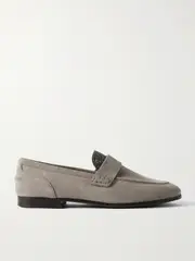 [Brunello Cucinelli] Brunello Cucinelli - Embellished Suede Loafers - Gray - IT39.5 IT 39.5 Gray
