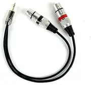 ROBAUN 3.5mm 1/8'' Jack to 2 XLR 3Pin Cable Adapter, 3.5MM Male to Dual XLR Male/Female Breakout Y Splitter Cable 0.3-5m(D1002-FF-Black-Red,4m)