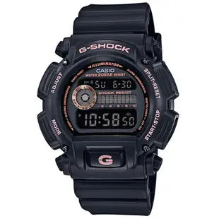 【CASIO】G-SHOCK 經典復刻造型休閒錶-黑X玫瑰金(DW-9052GBX-1A4)